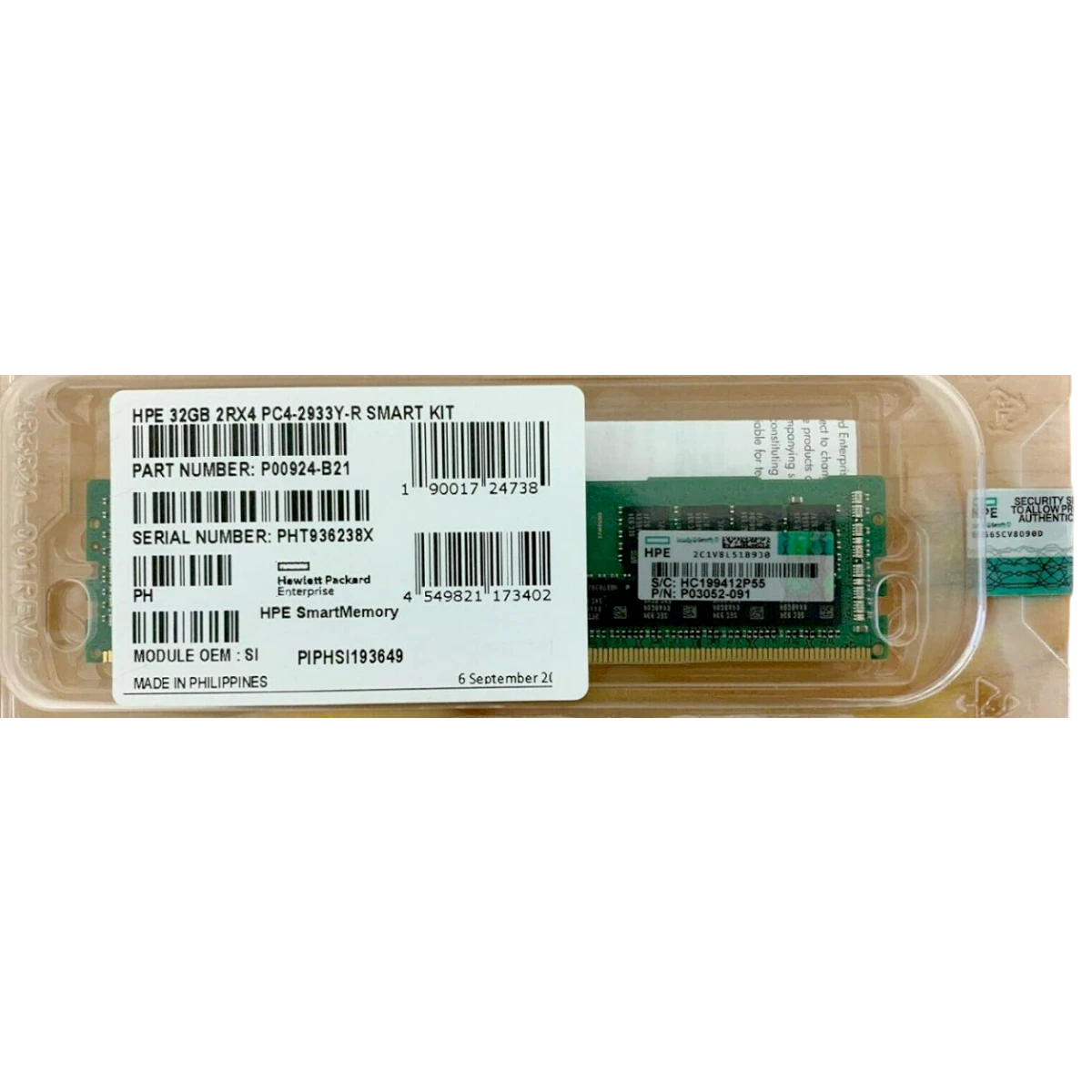 Оперативная память 32Gb DDR4 2933MHz HPE ECC Reg (P00924-B21) - P00924-B21/P06189-001B/P03052-091 - фото 2
