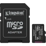Карта памяти 128Gb MicroSD Kingston Canvas Select Plus + SD адаптер (SDCS3/128GB)