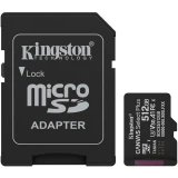 Карта памяти 512Gb MicroSD Kingston Canvas Select Plus + SD адаптер (SDCS3/512GB)