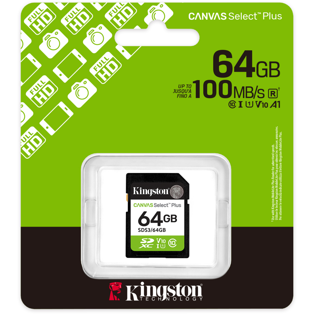 Карта памяти 64Gb SD Kingston Canvas Select Plus (SDS3/64GB) - фото 3