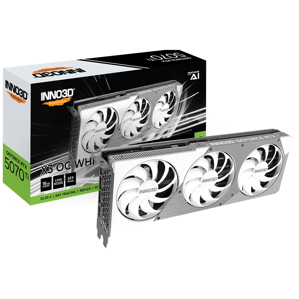 Видеокарта NVIDIA GeForce RTX 5070 Ti INNO3D X3 OC White 16Gb (N507T3-16D7X-176068W) - фото 3