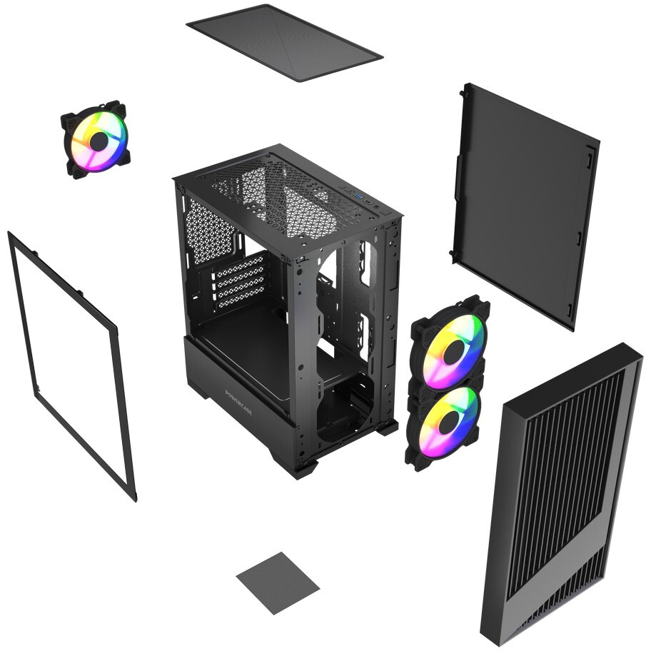Корпус Powercase Mistral Micro A12B Black - CMMA12B-L3 - фото 8