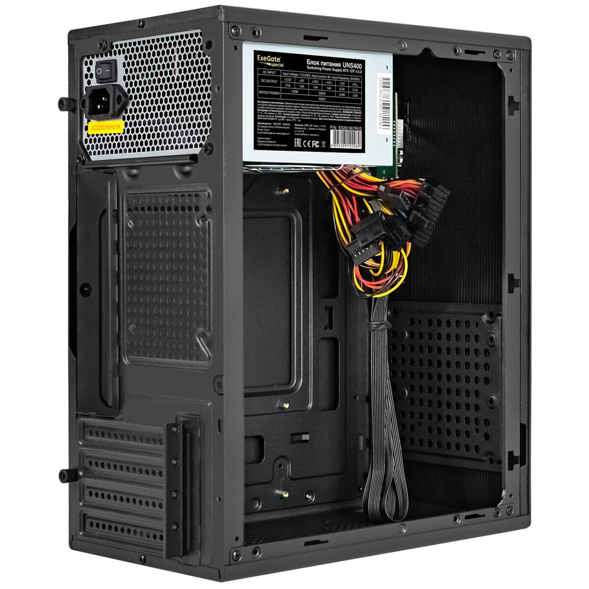 Корпус ExeGate BAA-303M-UNS400 400W Black - EX299217RUS - фото 4
