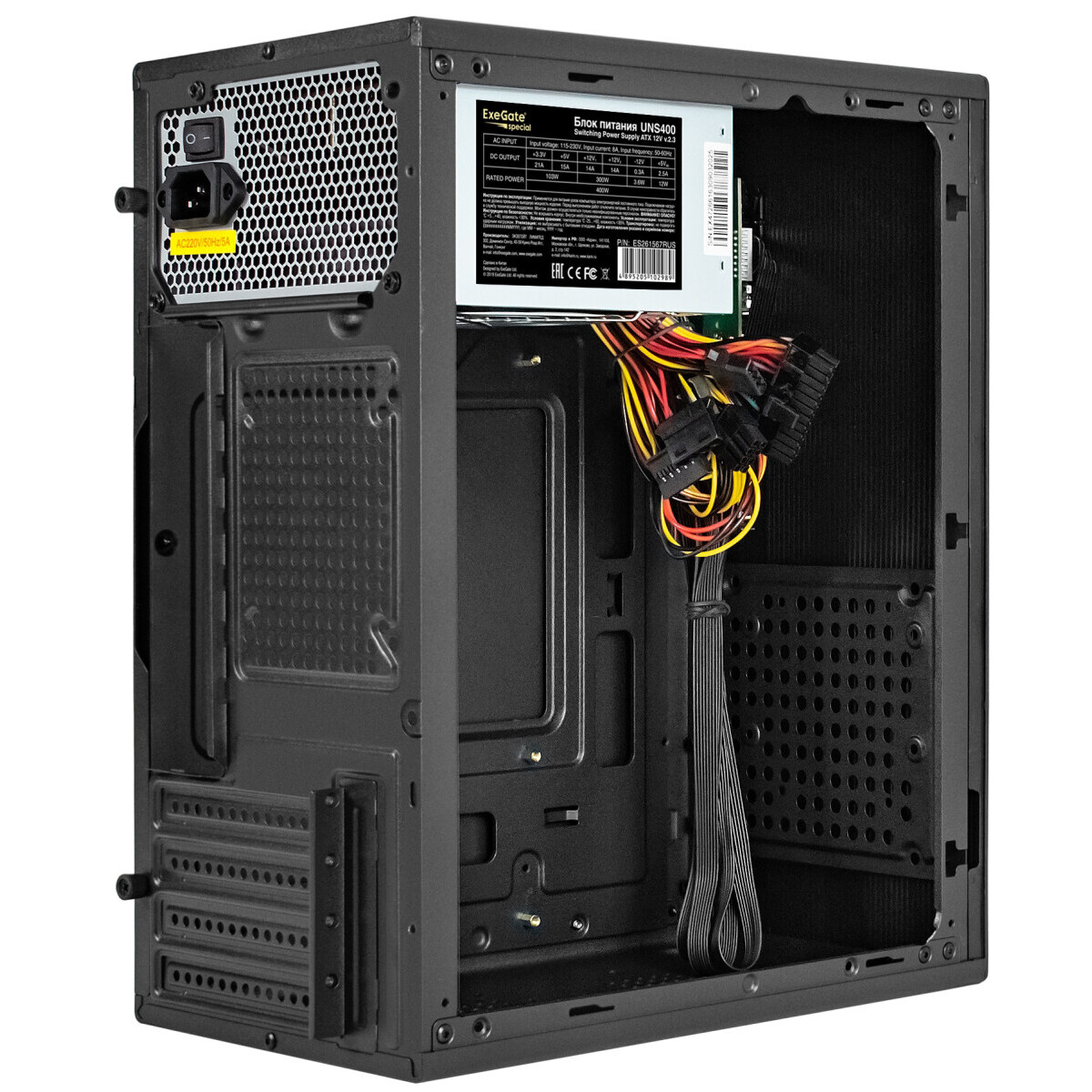 Корпус ExeGate BAA-308M-UNS400 400W Black - EX299233RUS - фото 4