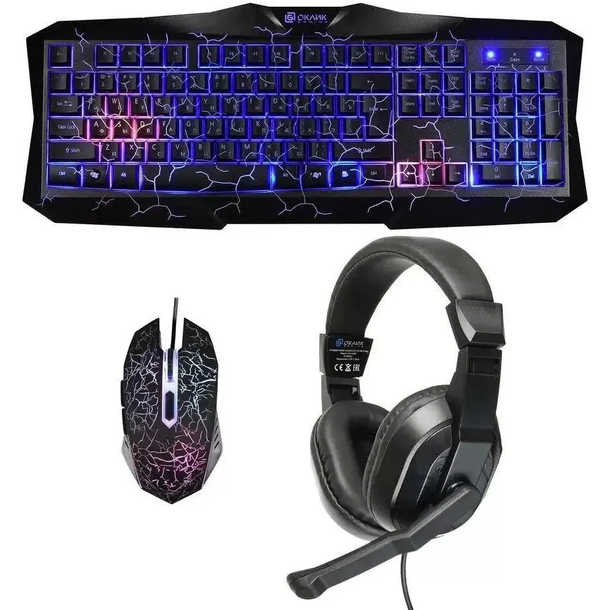 Игровой набор Oklick HS-HKM100G Black