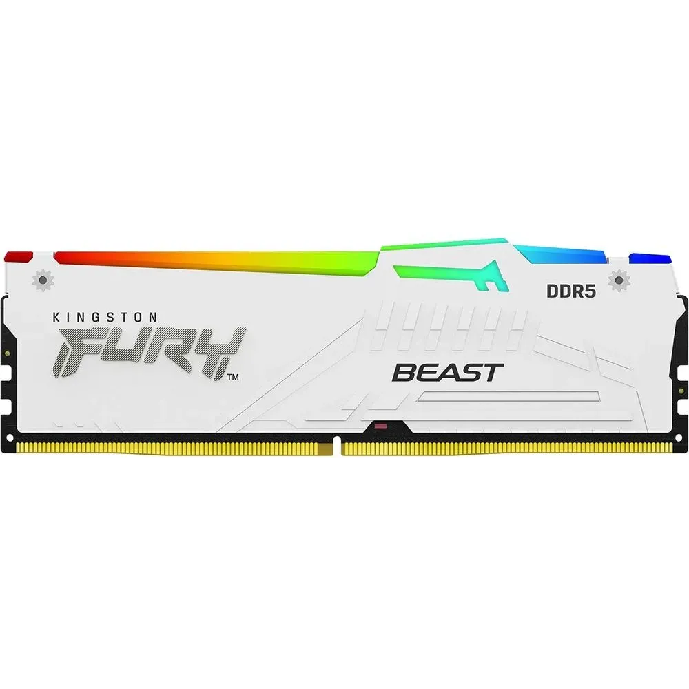 Оперативная память 16Gb DDR5 5200MHz Kingston Fury Beast White RGB (KF552C40BWAK2-16)