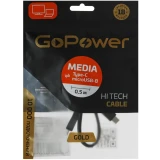 Кабель microUSB 3.0 B (M) - USB Type-C, 0.5м, GoPower 00-00032071