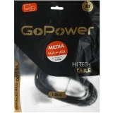 Кабель удлинительный VGA (M) - VGA (F), 3м, GoPower 00-00032066