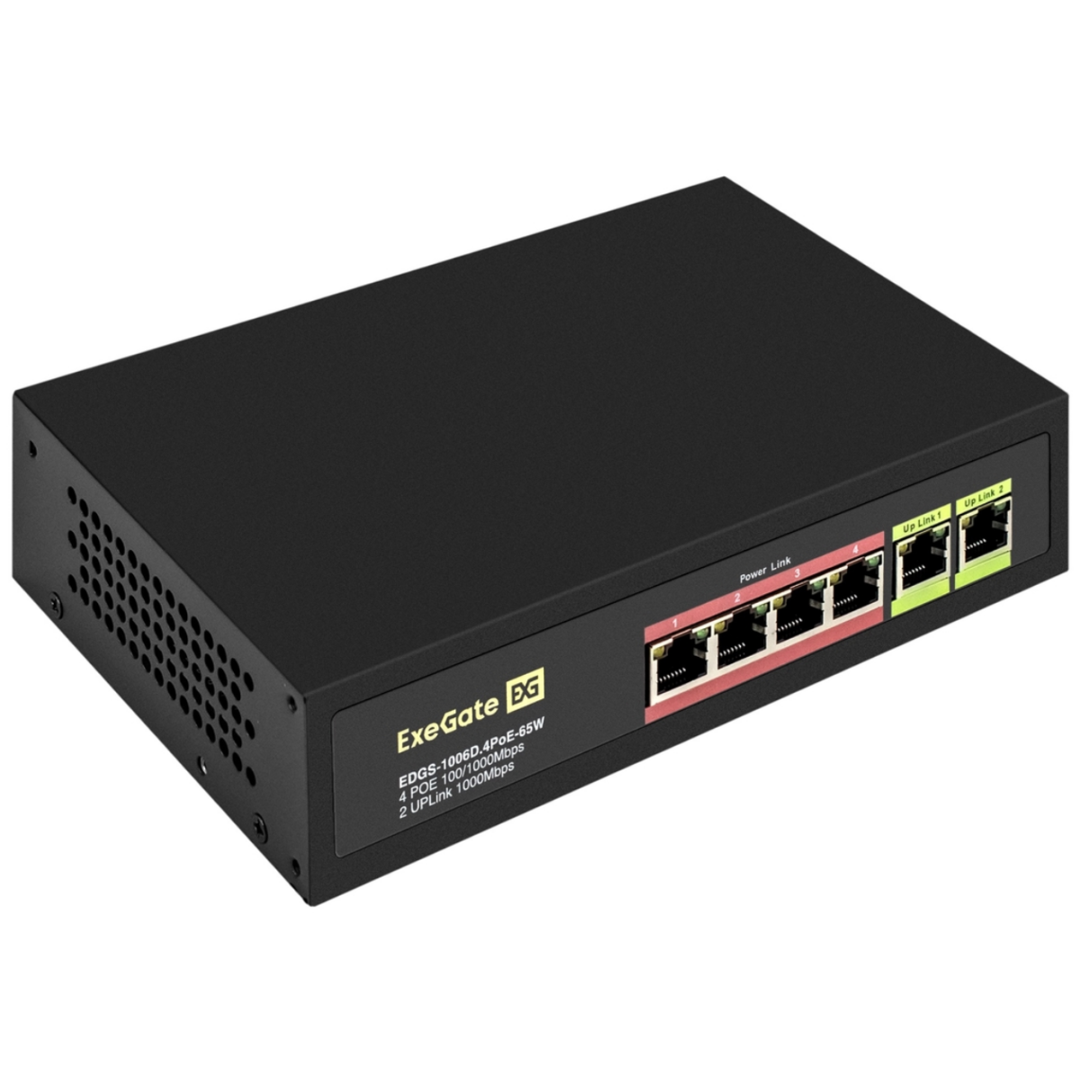 Коммутатор (свитч) ExeGate EDGS-1006D.4PoE-65W