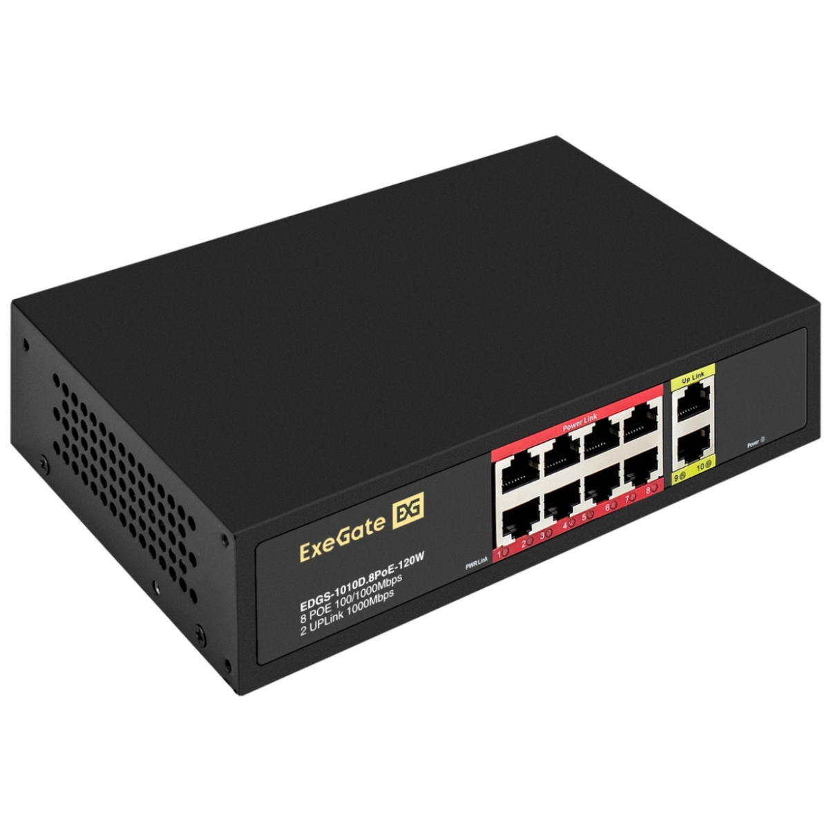 Коммутатор (свитч) ExeGate EDGS-1010D.8PoE-120W