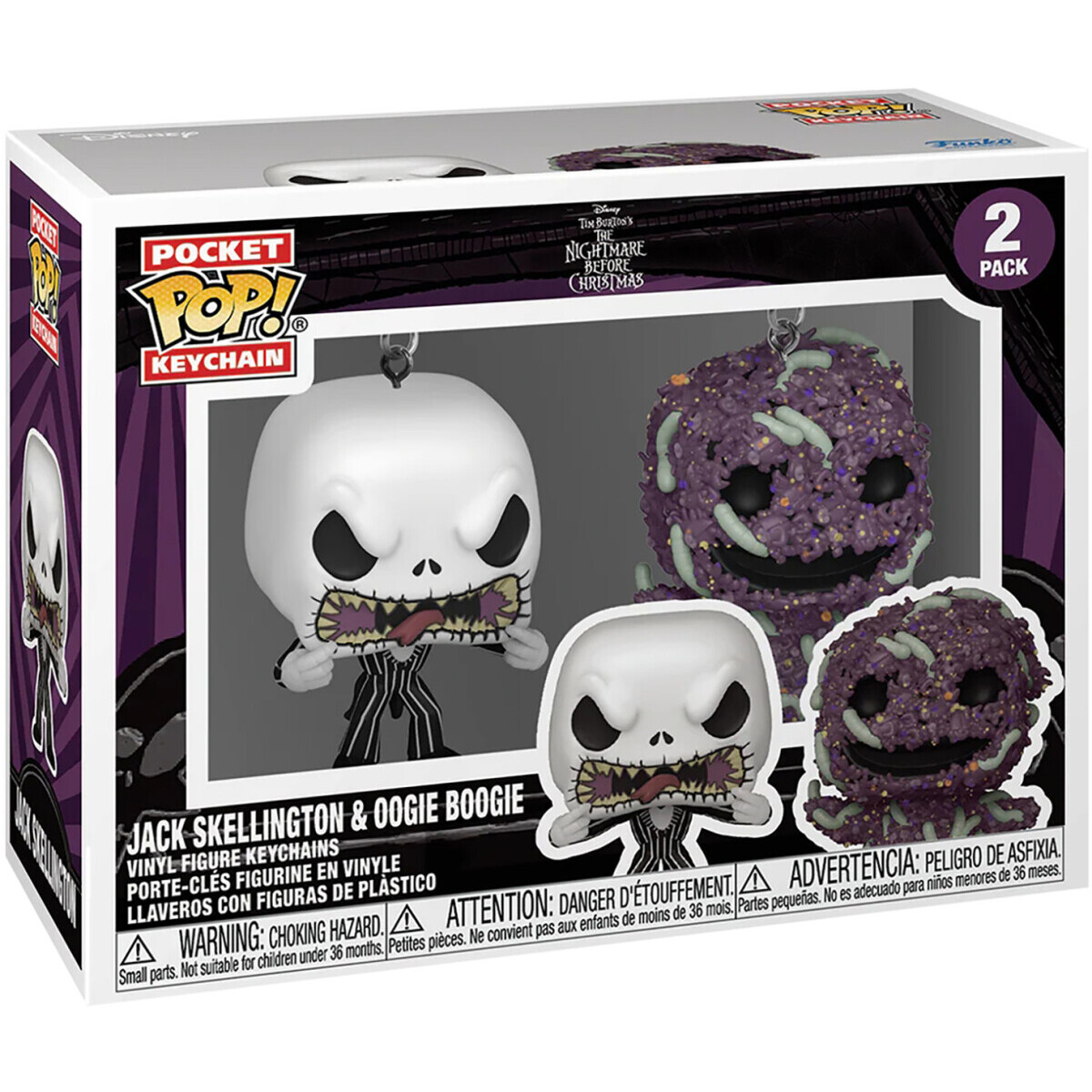 Набор брелоков Funko Pocket POP! Disney TNBC Jack Skellington & Oogie Boogie - 82402 - фото 2