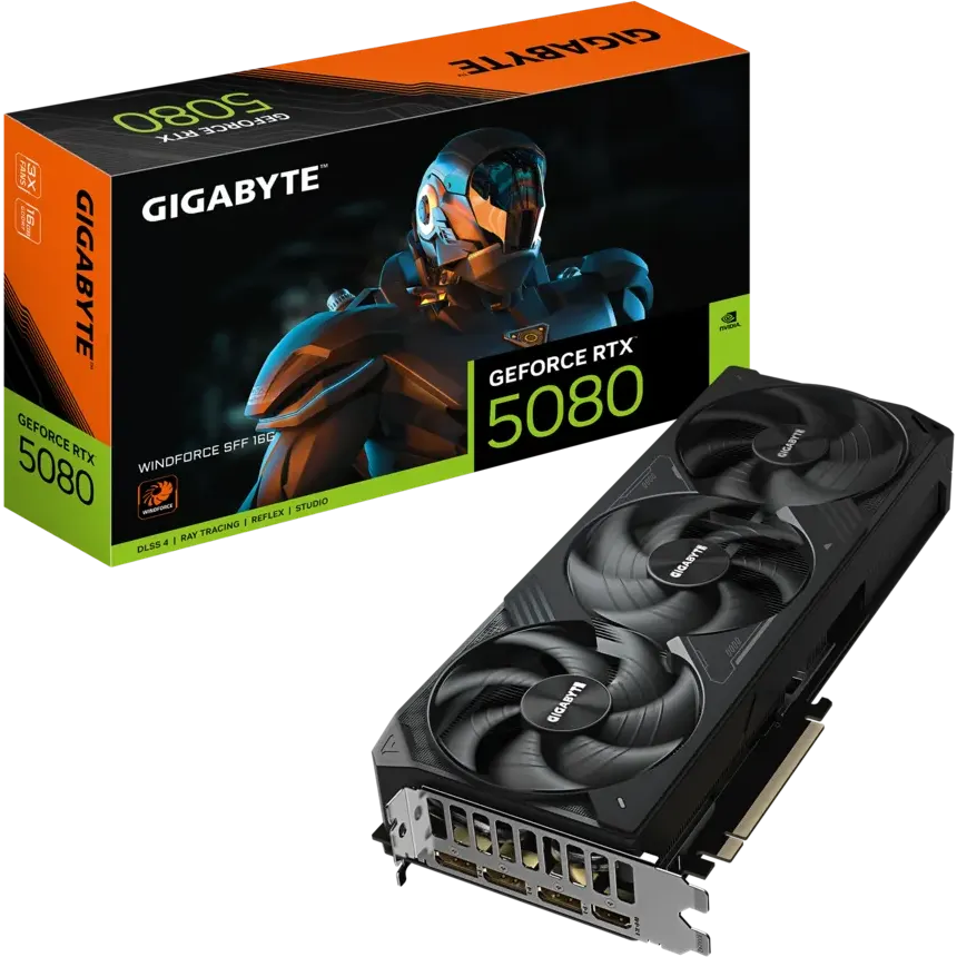 Видеокарта NVIDIA GeForce RTX 5080 Gigabyte WINDFORCE SFF 16Gb (GV-N5080WF3-16GD) - фото 10