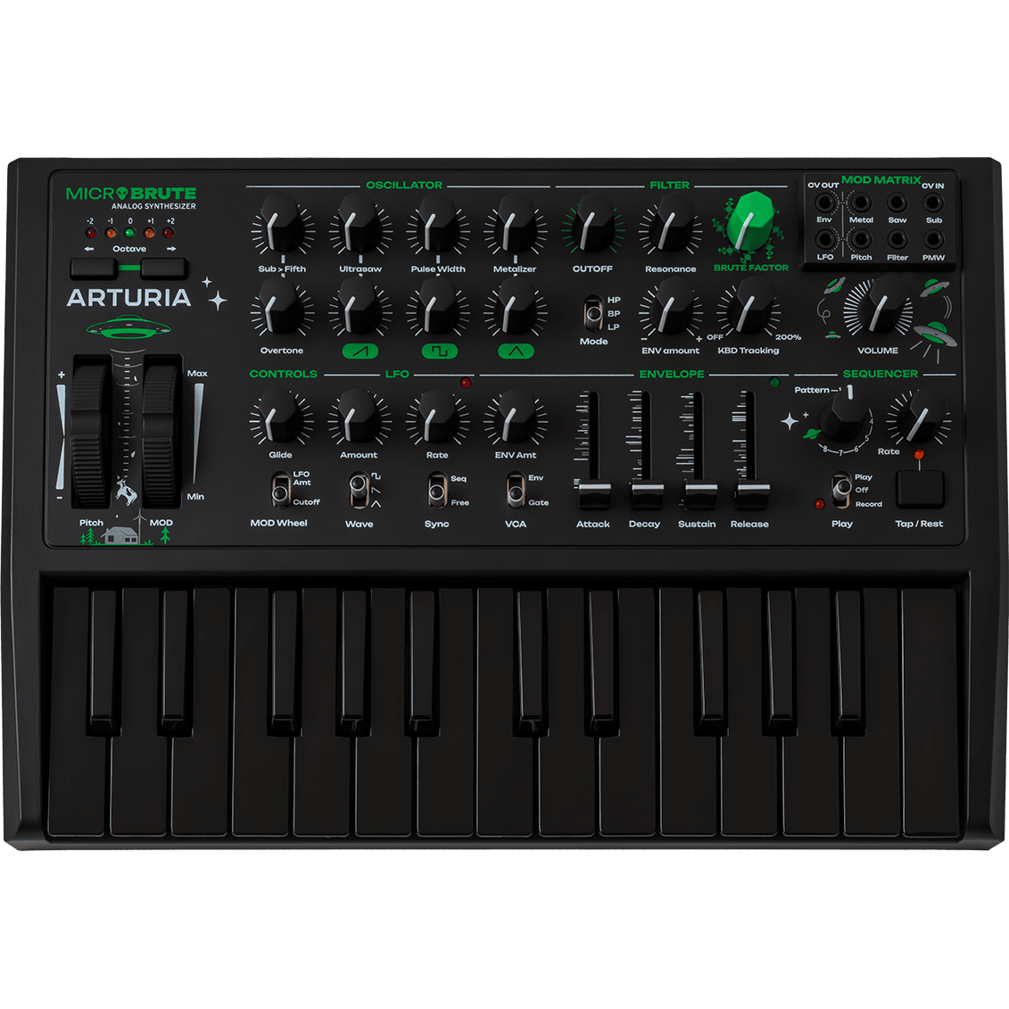 Синтезатор Arturia MicroBrute UFO Limited Edition Black