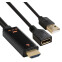 Переходник DisplayPort (F) - HDMI (M) + USB, 0.25м, ExeGate EX294714RUS