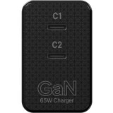 Сетевое зарядное устройство Caweon CTC-65-2C Black (CTC-65-2C-BK)