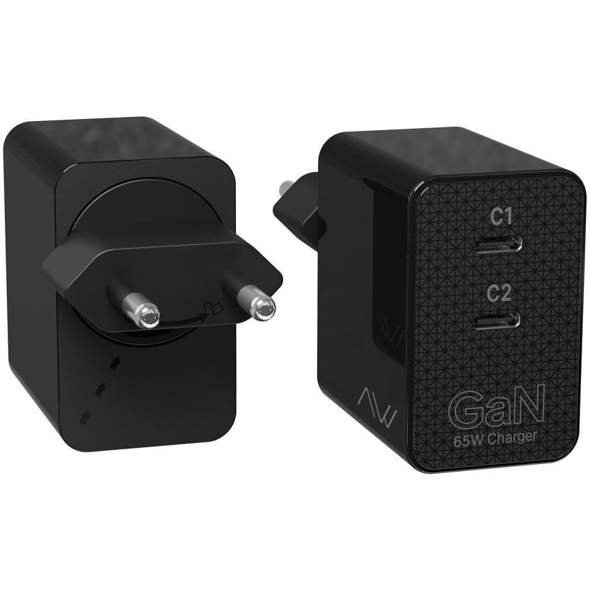 Сетевое зарядное устройство Caweon CTC-65-2C Black - CTC-65-2C-BK - фото 6