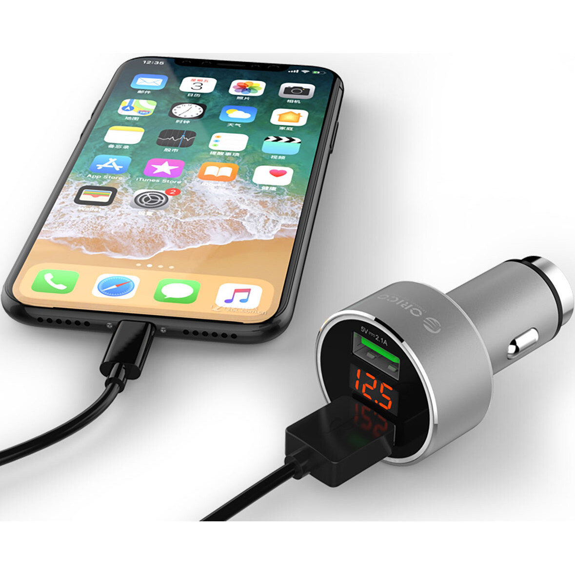 Автомобильное зарядное устройство Orico UPC-2U-SV-BP Silver - ORICO-UPC-2U-SV-BP - фото 6