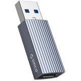 Переходник USB A (M) - USB Type-C (F), Orico AH-AC10-GY-BP Grey