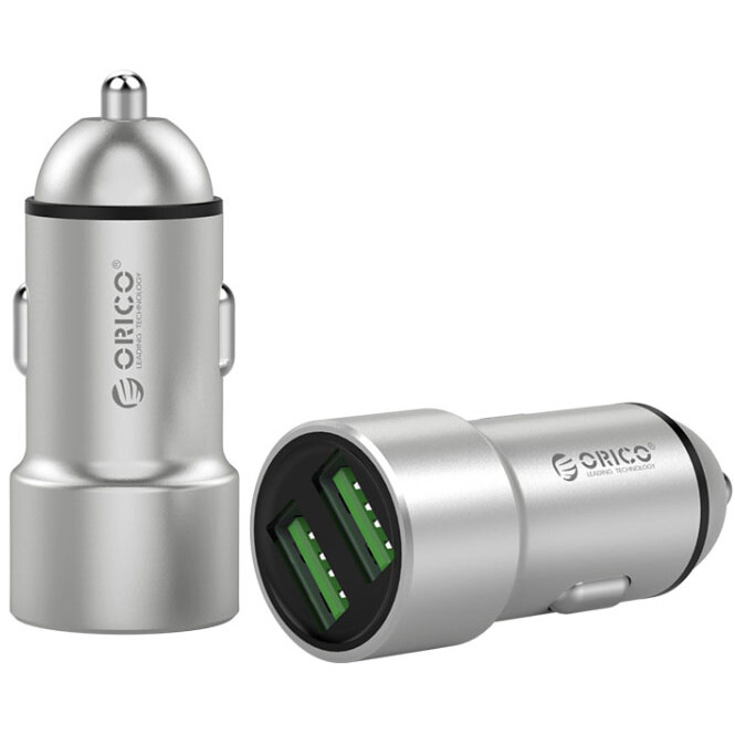 Автомобильное зарядное устройство Orico UPM-2U-GY-BP Silver - ORICO-UPM-2U-GY-BP