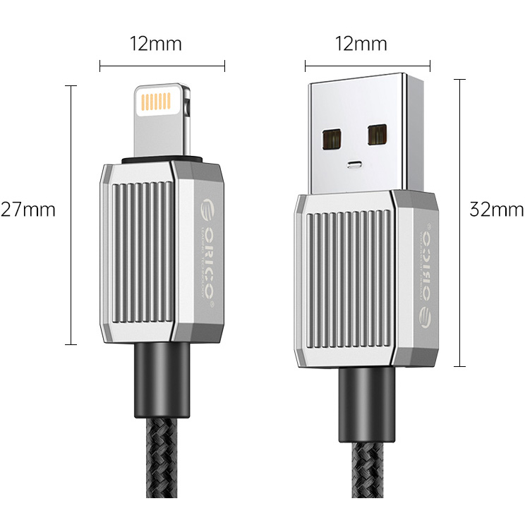 Кабель USB - Lightning, 1.5м, Orico GQZ12-15-BK-BP Black - фото 2