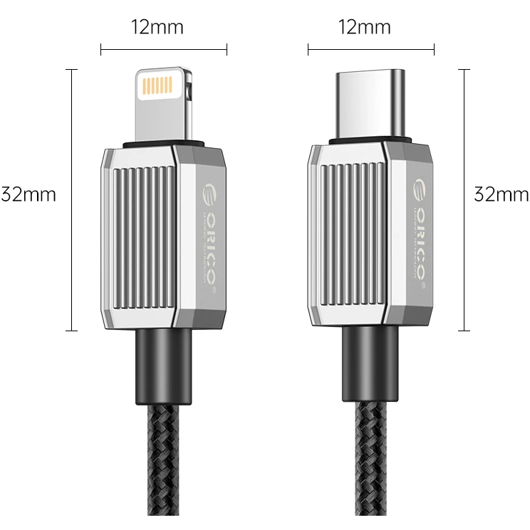 Кабель USB Type-C - Lightning, 1м, Orico GQZ29-10-BK-BP - фото 2