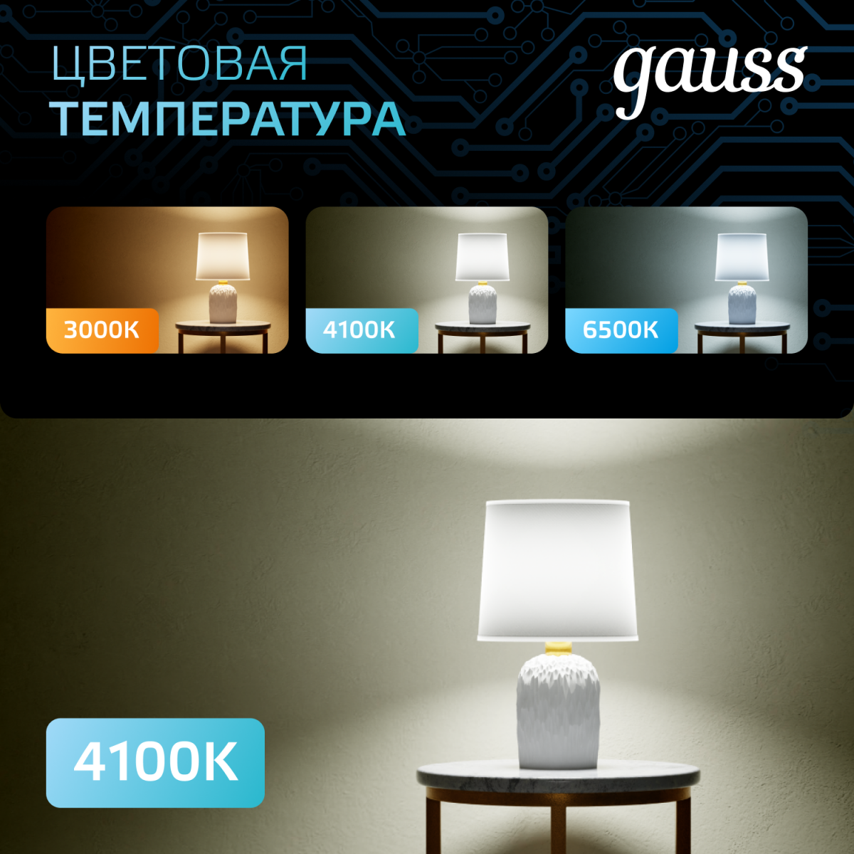 Светодиодная лампочка Gauss 4100K (11 Вт, GX53) (10 шт.) - 108008211 - фото 5