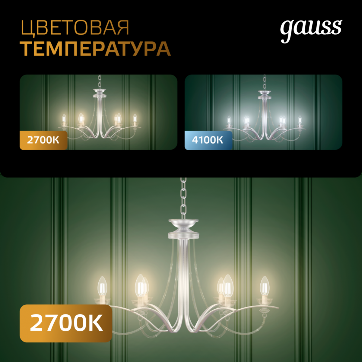 Филаментная лампочка Gauss Filament Globe 2700K (5 Вт, E27) (10 шт.) - 105802105 - фото 7