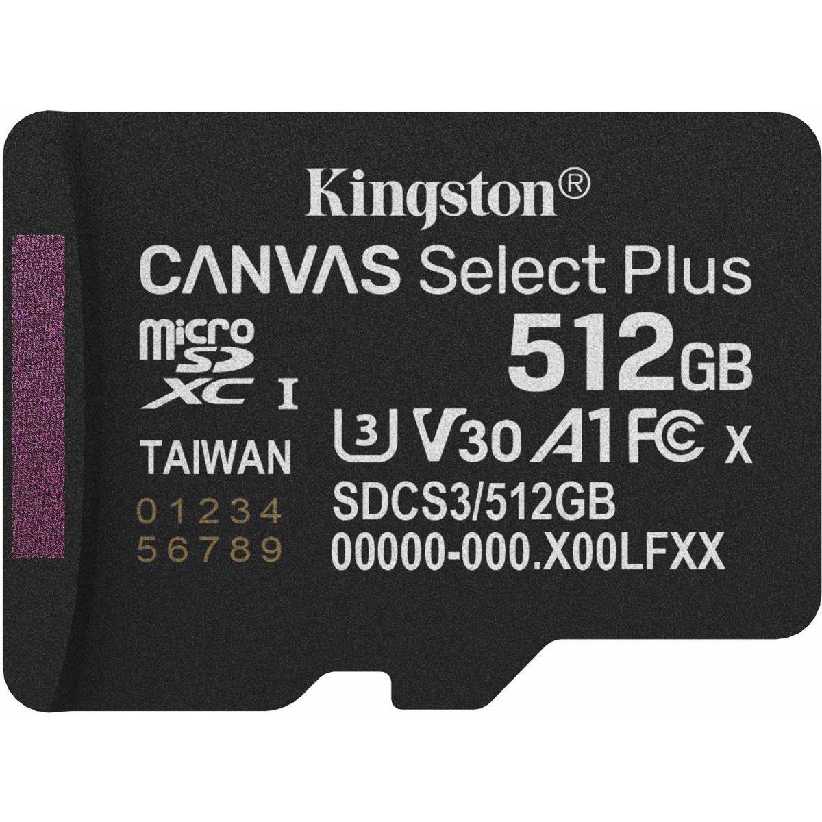 Карта памяти 512Gb MicroSD Kingston Canvas Select Plus (SDCS3/512GBSP)