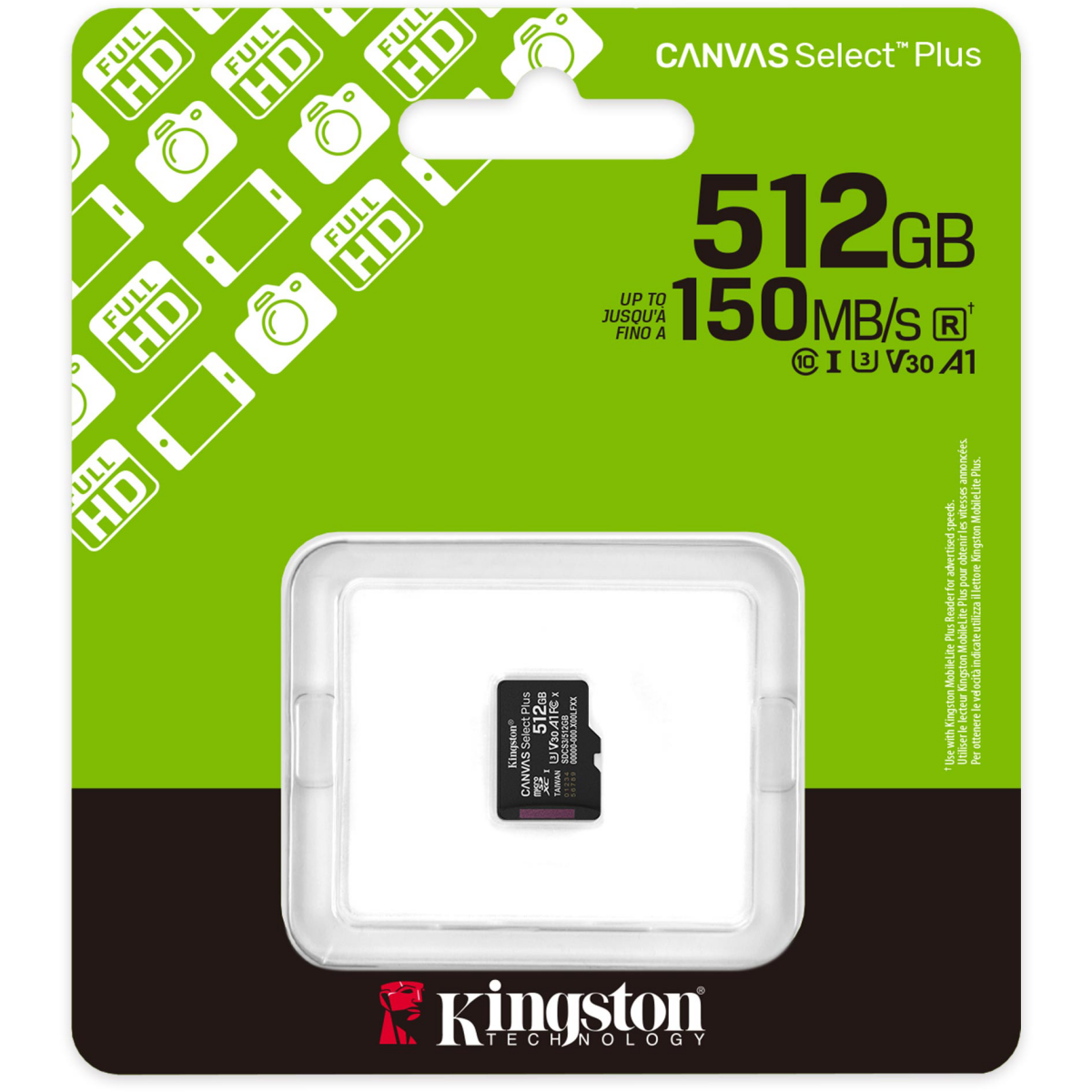 Карта памяти 512Gb MicroSD Kingston Canvas Select Plus (SDCS3/512GBSP) - фото 3
