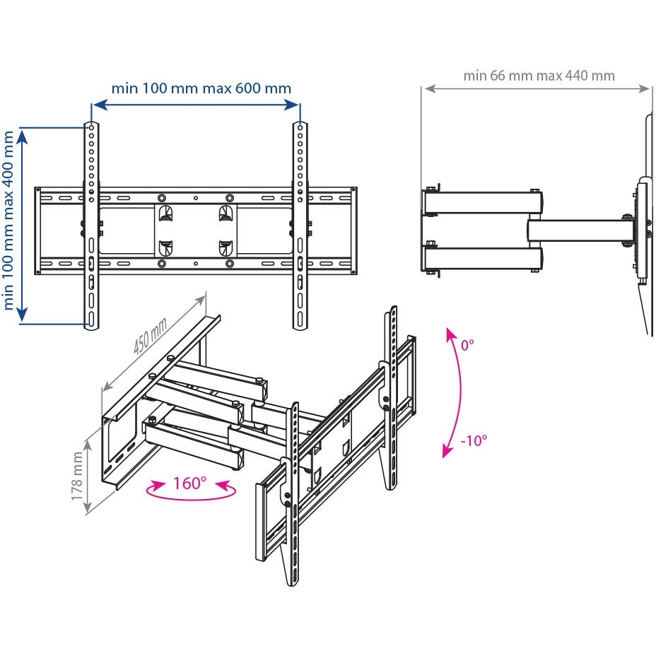 Кронштейн Kromax OPTIMA-409 Black - фото 3