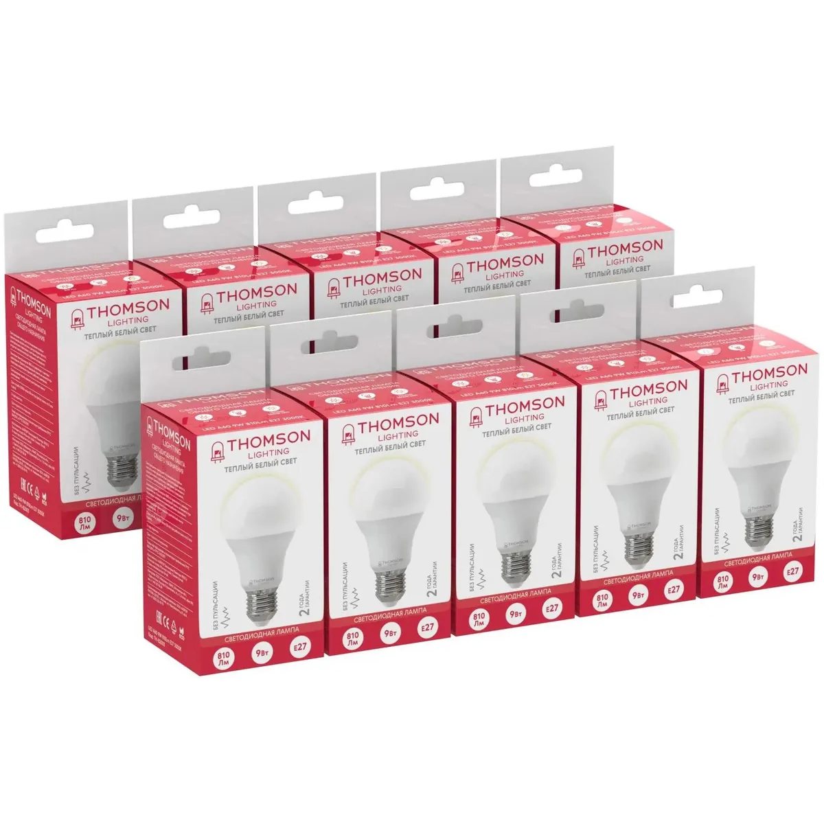 Светодиодная лампочка Thomson TH-B2003-10 (9 Вт, E27) 10 шт.