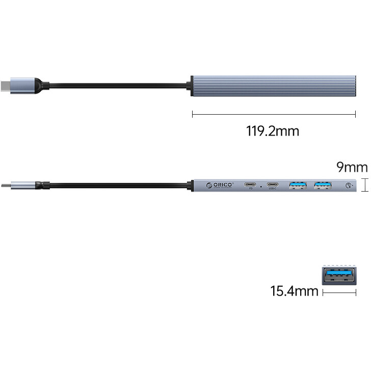 USB-концентратор Orico BHC2-5CP-GY-BP - ORICO-BHC2-5CP-GY-BP - фото 2