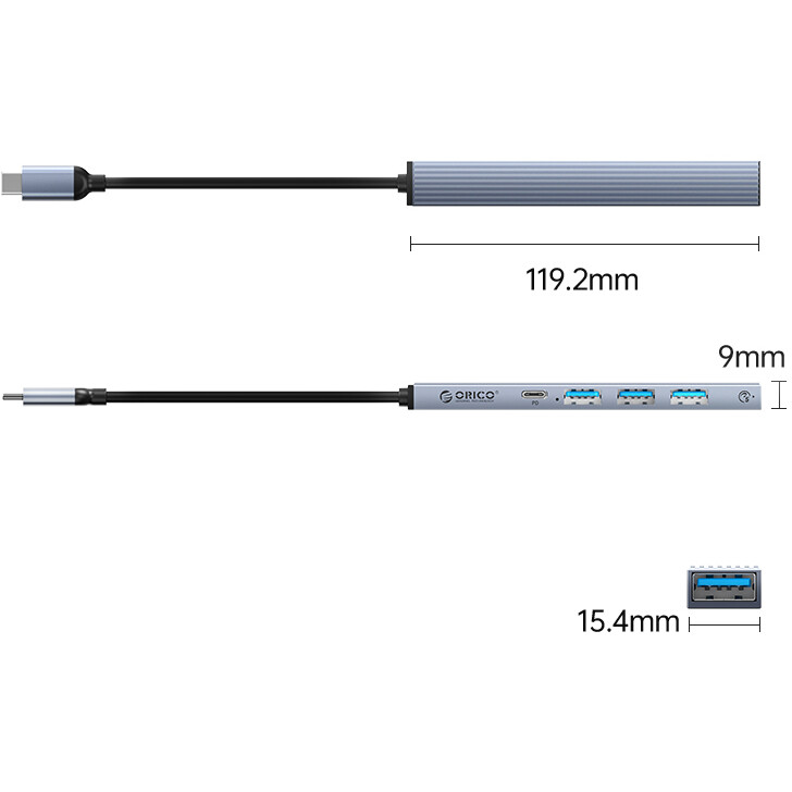 USB-концентратор Orico BHC2-5P-GY-BP - ORICO-BHC2-5P-GY-BP - фото 2