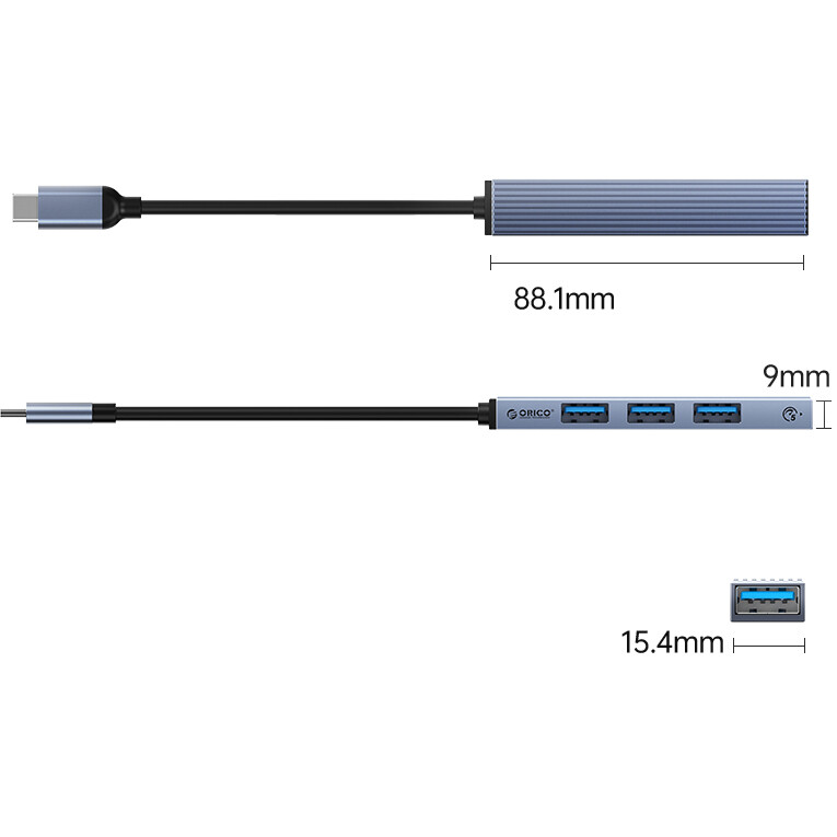 USB-концентратор Orico AHC2-4A-GY-BP - ORICO-AHC2-4A-GY-BP - фото 2