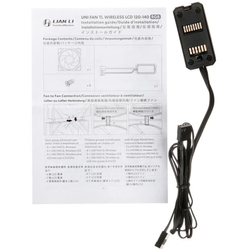 Вентилятор для корпуса Lian Li UNI Fan TL Wireless LCD 120 Reverse Blade Black (3 шт.) - G99.12RTLLCD1W3B.R0 - фото 8