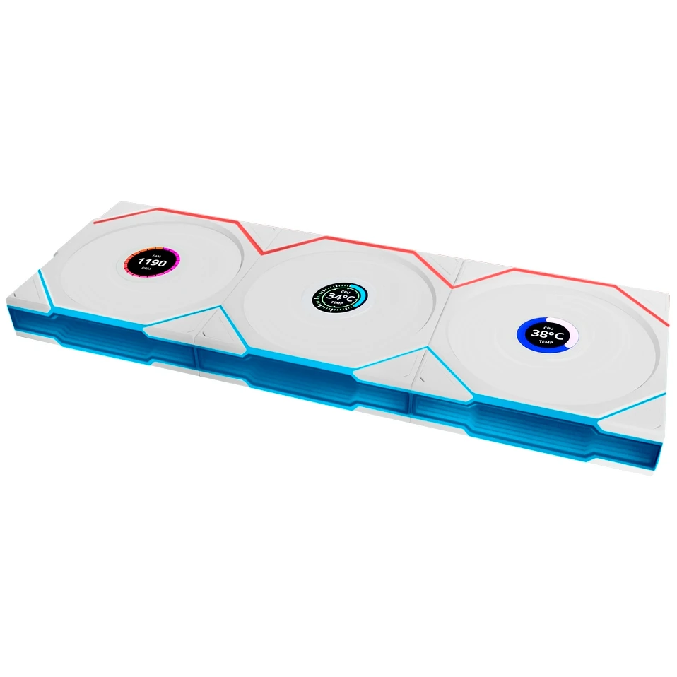 Вентилятор для корпуса Lian Li UNI Fan TL Wireless LCD 120 Reverse Blade White (3 шт.) - G99.12RTLLCD1W3W.R0 - фото 2