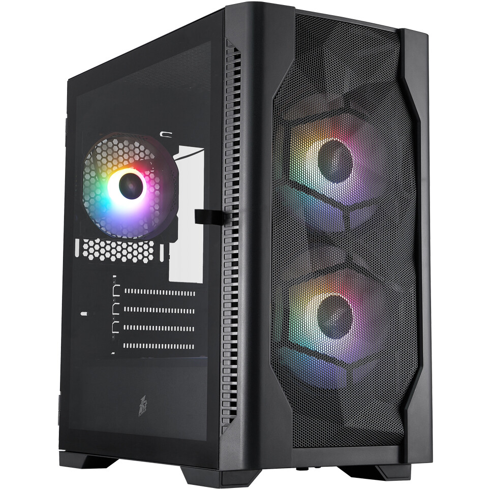 Корпус 1STPLAYER DK D4-M FRGB Black - D4-M-BK-2F1P-1F1