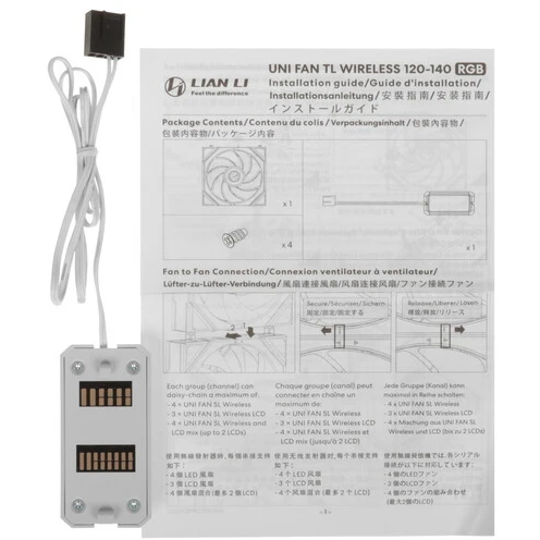 Вентилятор для корпуса Lian Li UNI Fan TL Wireless ARGB 120 Reverse White (3 шт.) - G99.12RTL1W3W.R0 - фото 8