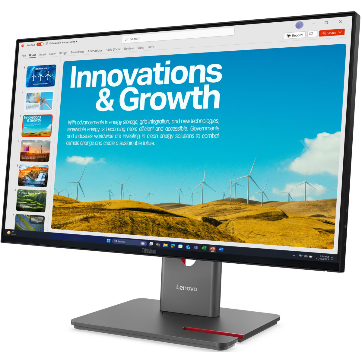 Монитор Lenovo 24" ThinkVision P24QD-40 (64B1GAR1CB) - фото 2