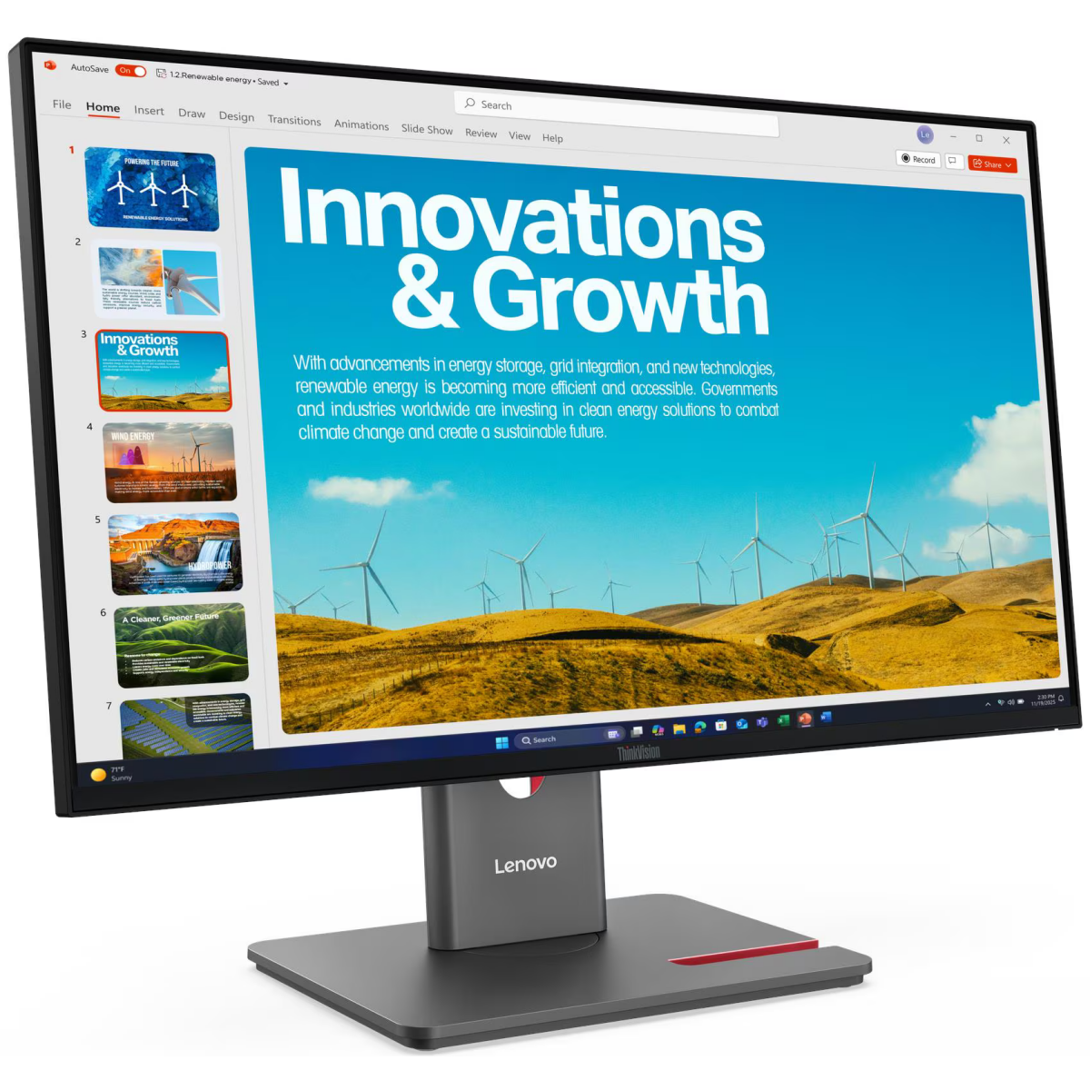 Монитор Lenovo 24" ThinkVision P24QD-40 (64B1GAR1CB) - фото 3