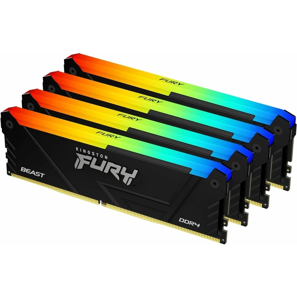 ..... ОЗУ 64Gb DDR4 3600MHz Kingston Fury Beast BlackRGB (KF436C18BB2AK4/64) 4x16Gb 0941/42/67/68 Б/У