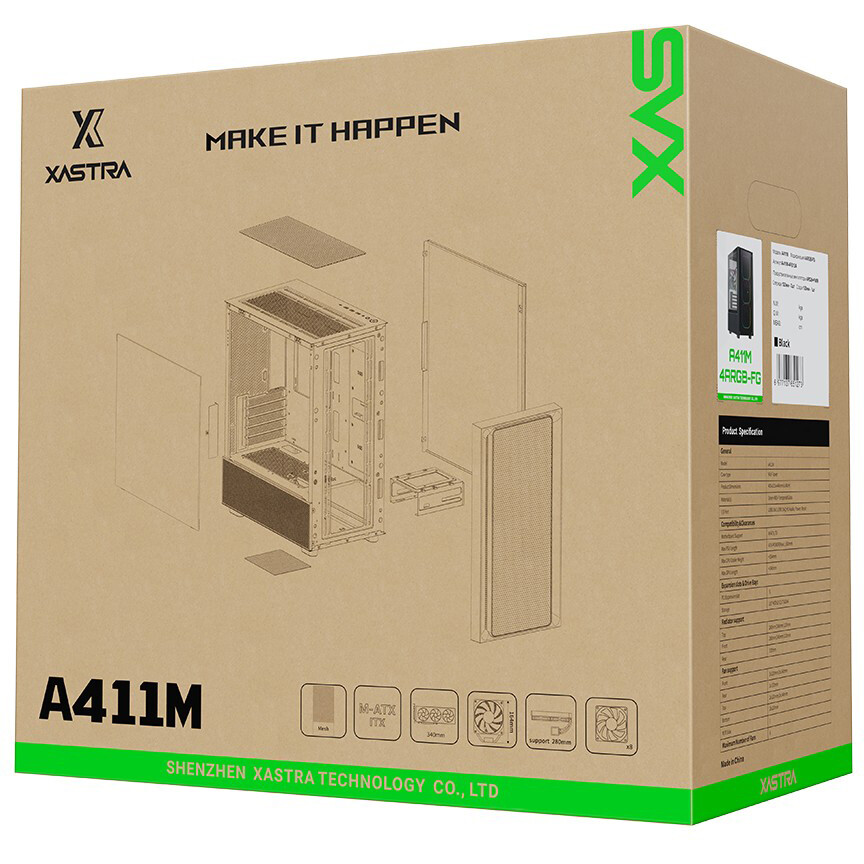 Корпус XASTRA A411M 4ARGB-FC Black - A411M-4FC12A - фото 14