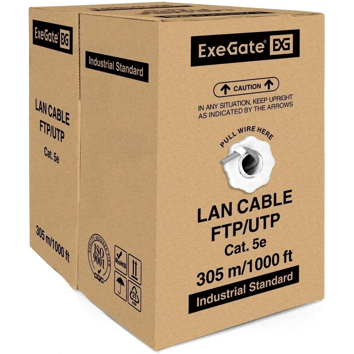 ..... Бухта ExeGate UTP-2-C5e-CCA-S24-IN-PVC-GY-305, 305м (2242) повреждена упаковка - EX256745RUS
