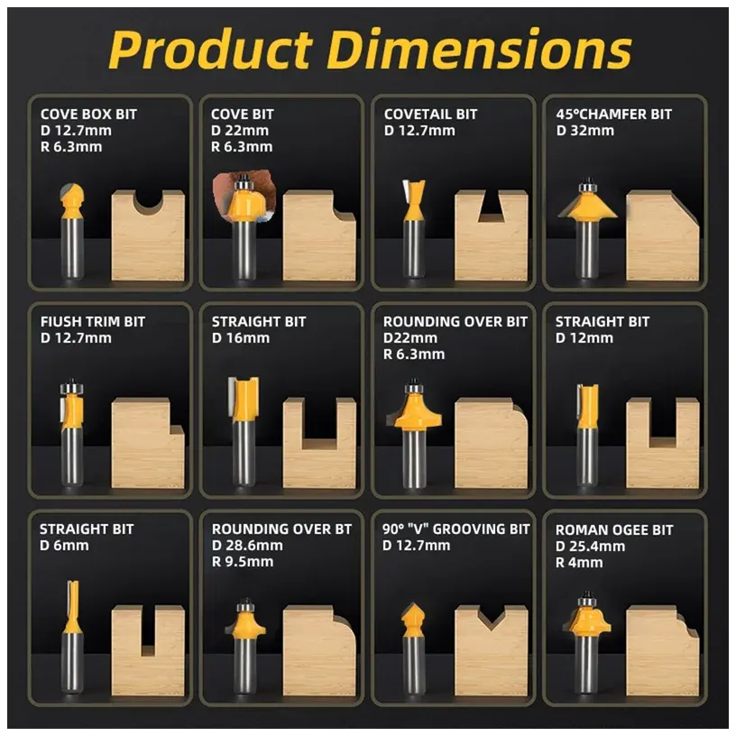 Набор фрез Deli DH-MXD012-EH1 - фото 3