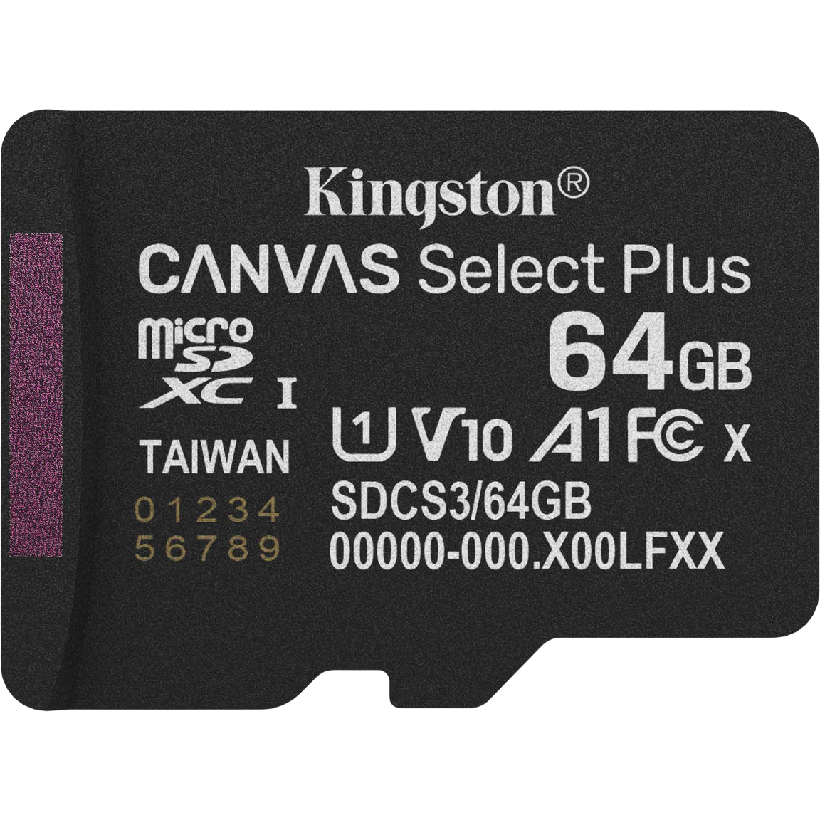 Карта памяти 64GB MicroSD Kingston Canvas Select Plus (SDCS3/64GBSP)