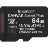 Карта памяти 64Gb MicroSD Kingston Canvas Select Plus (SDCS3/64GBSP)