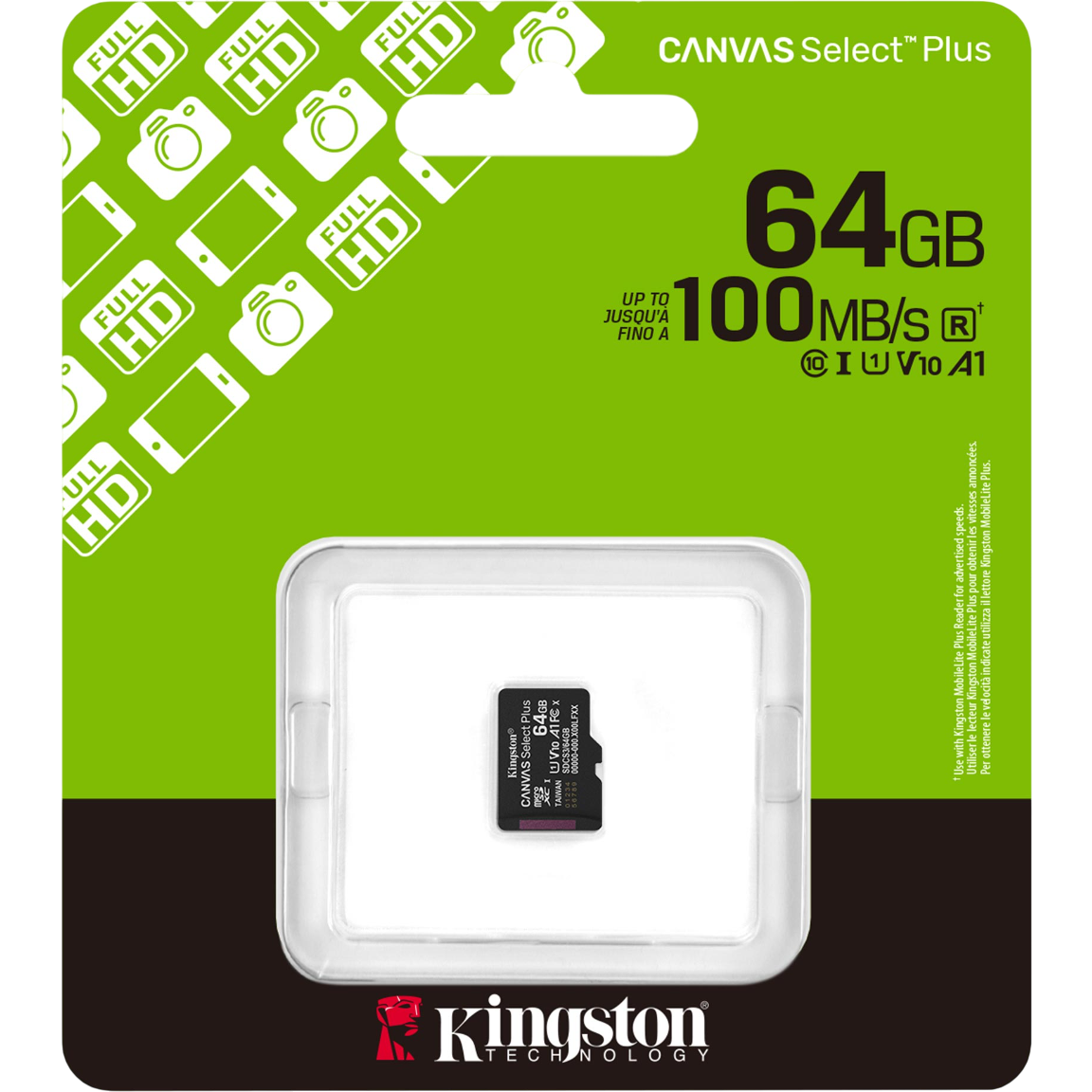 Карта памяти 64Gb MicroSD Kingston Canvas Select Plus (SDCS3/64GBSP) - фото 3