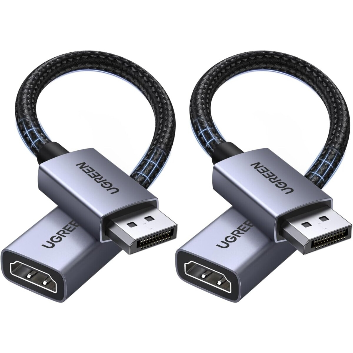 Кабель DisplayPort (M) - HDMI (F), 0.2м UGREEN DP133 (2 шт.)