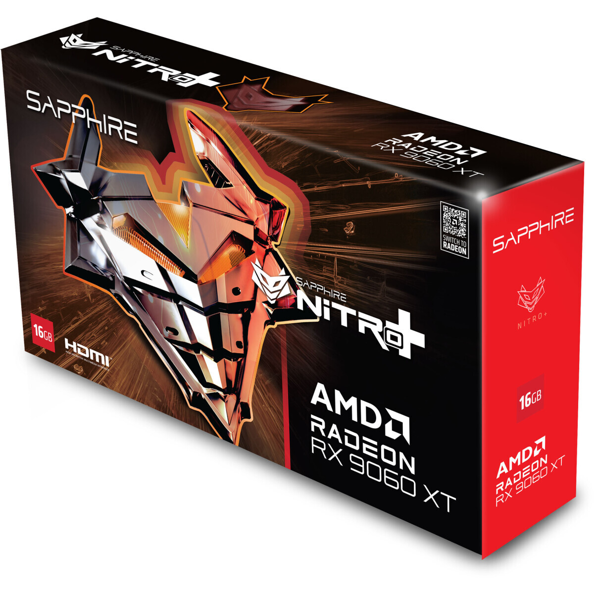 Видеокарта AMD Radeon RX 9060 XT Sapphire Nitro+ OC 16GB (11350-01