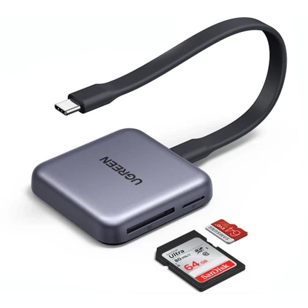 Кардридер UGREEN MagFlow Magnetic USB-C Space Grey (CM898) - 65095